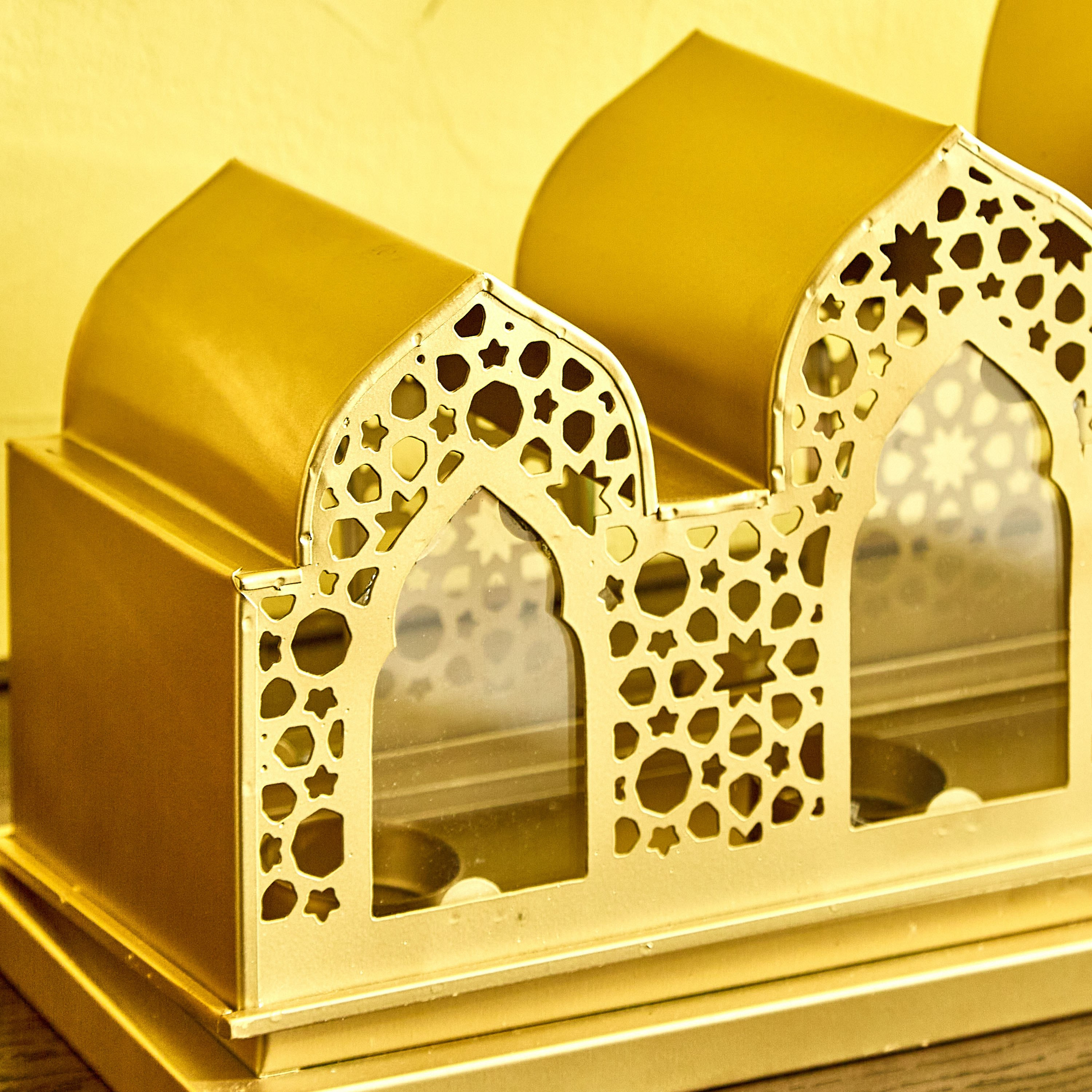 حامل شموع معدني يتسع لـ5 شموع صغيرة من أمبريدج إسراء - 60×10.5×16.5 سم-hbxlivingroom-decorandaccessories-candleholders-image-2