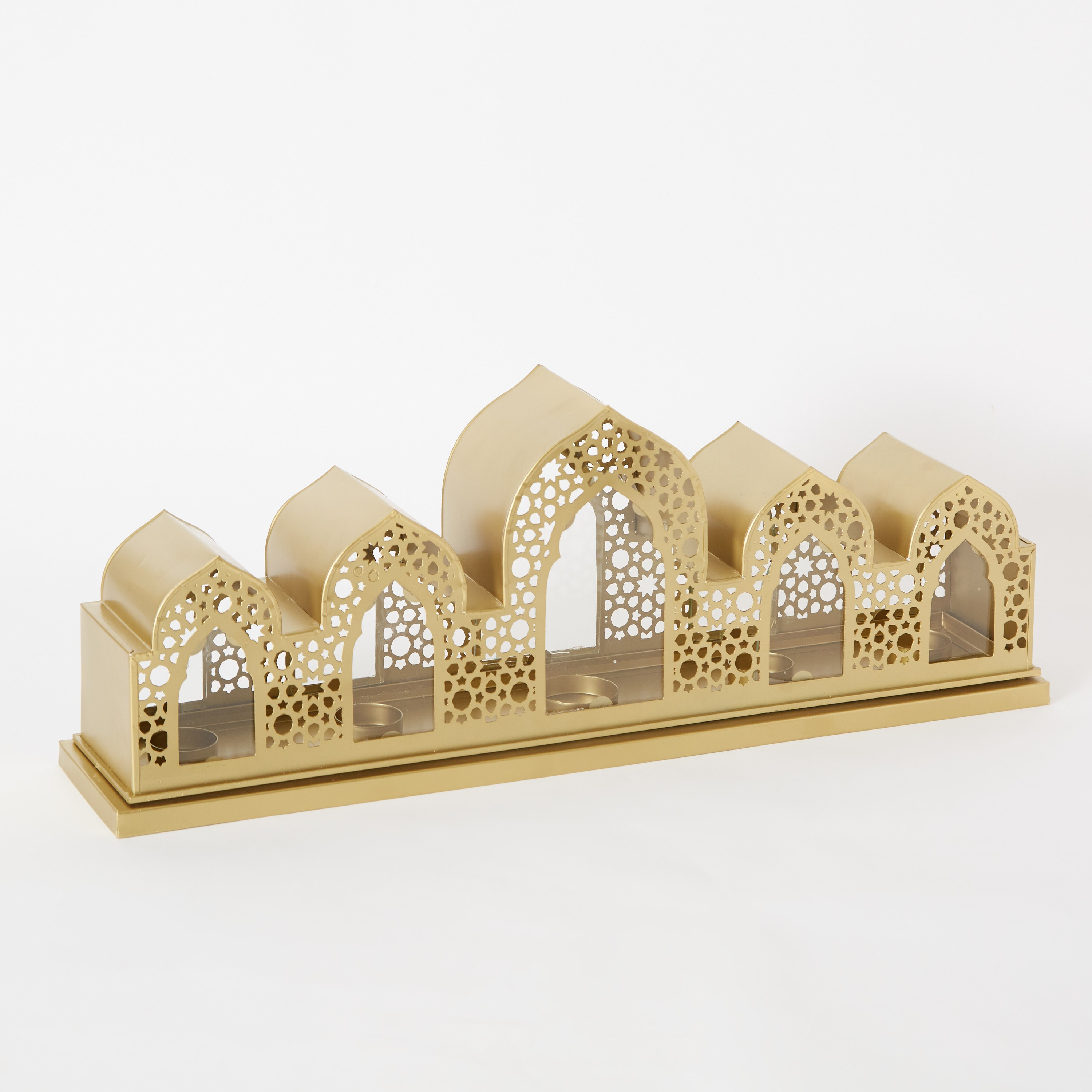 حامل شموع معدني يتسع لـ5 شموع صغيرة من أمبريدج إسراء - 60×10.5×16.5 سم-hbxlivingroom-decorandaccessories-candleholders-image-6