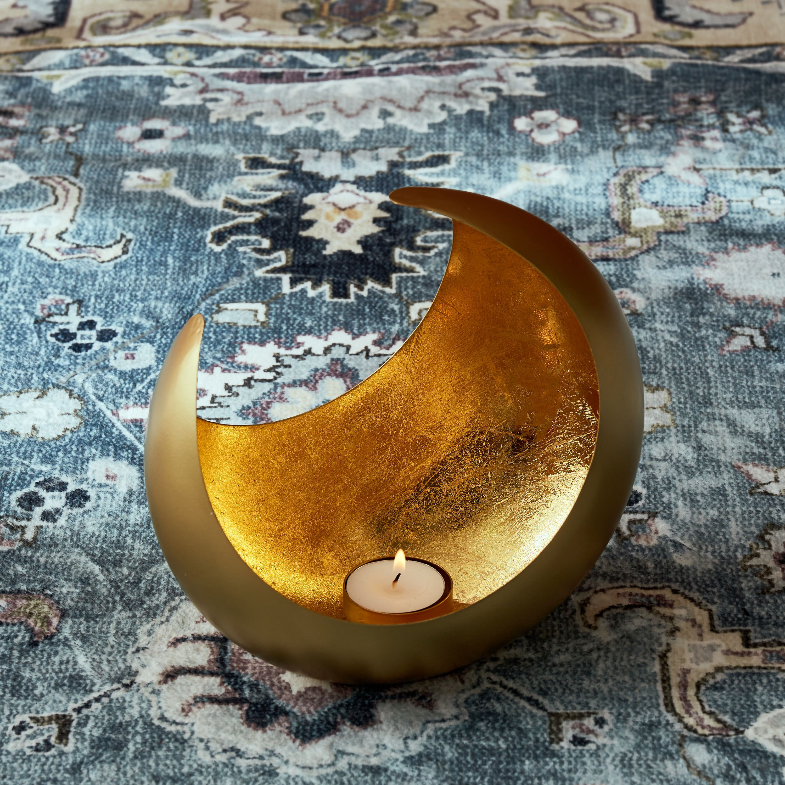 Isra Metal Chaand Votive - 20x20 cm-hbxlivingroom-decorandaccessories-candleholders-image-1