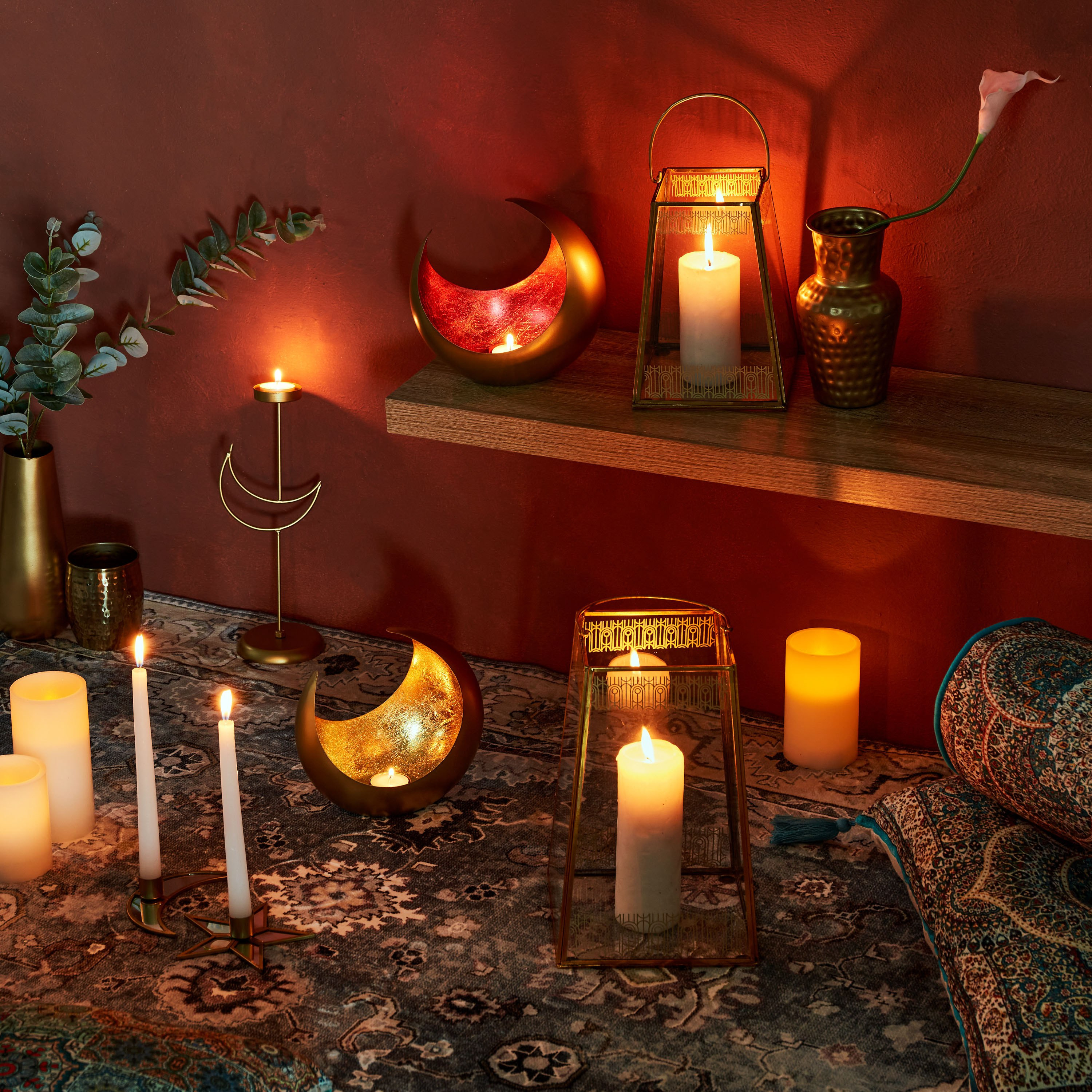 Isra Metal Chaand Votive - 20x20 cm-hbxlivingroom-decorandaccessories-candleholders-image-6