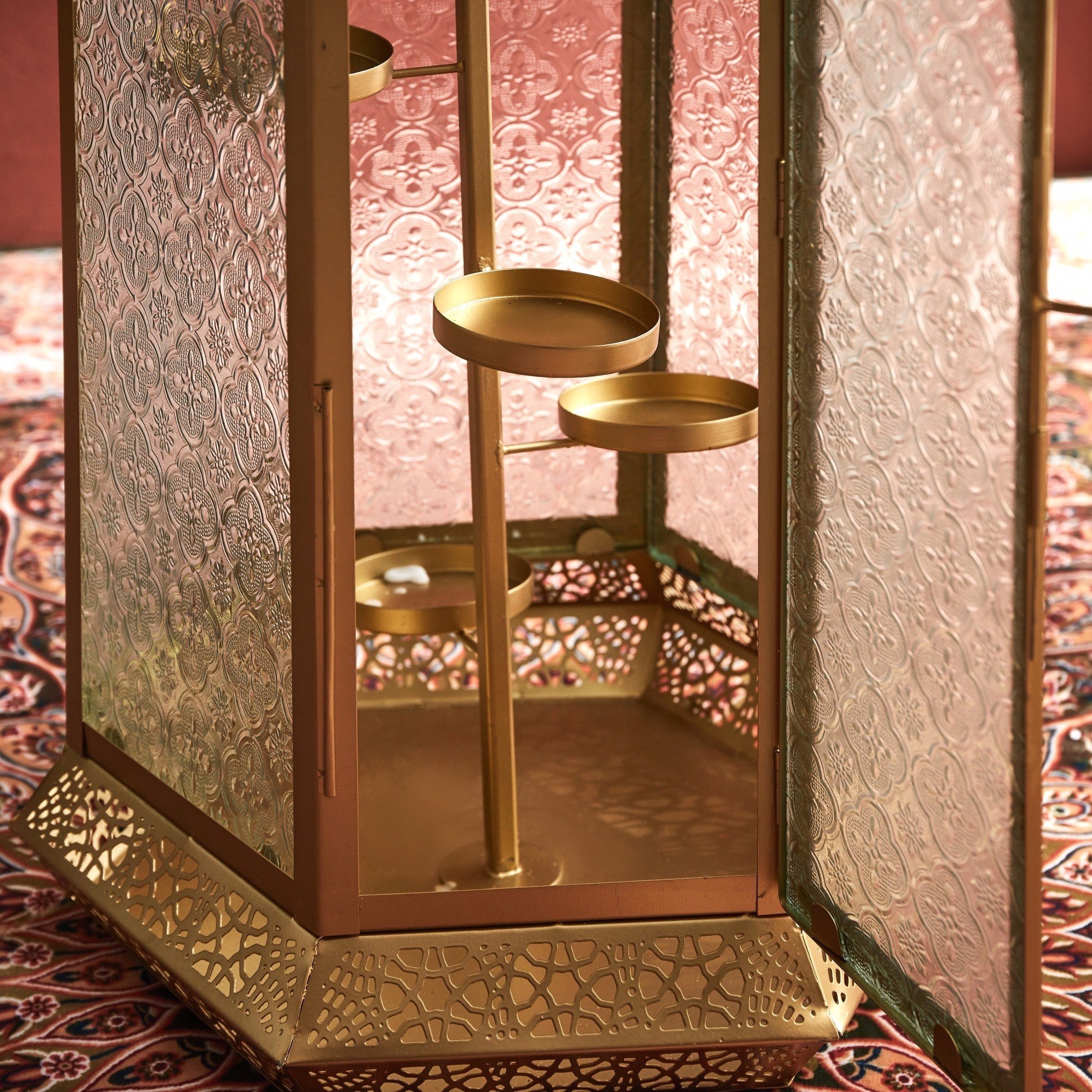 Isra Metal Intricate Moroccan Floor Lantern - 37x32x111 cm-PROMO_HB_AE_B1G1_250925-image-5