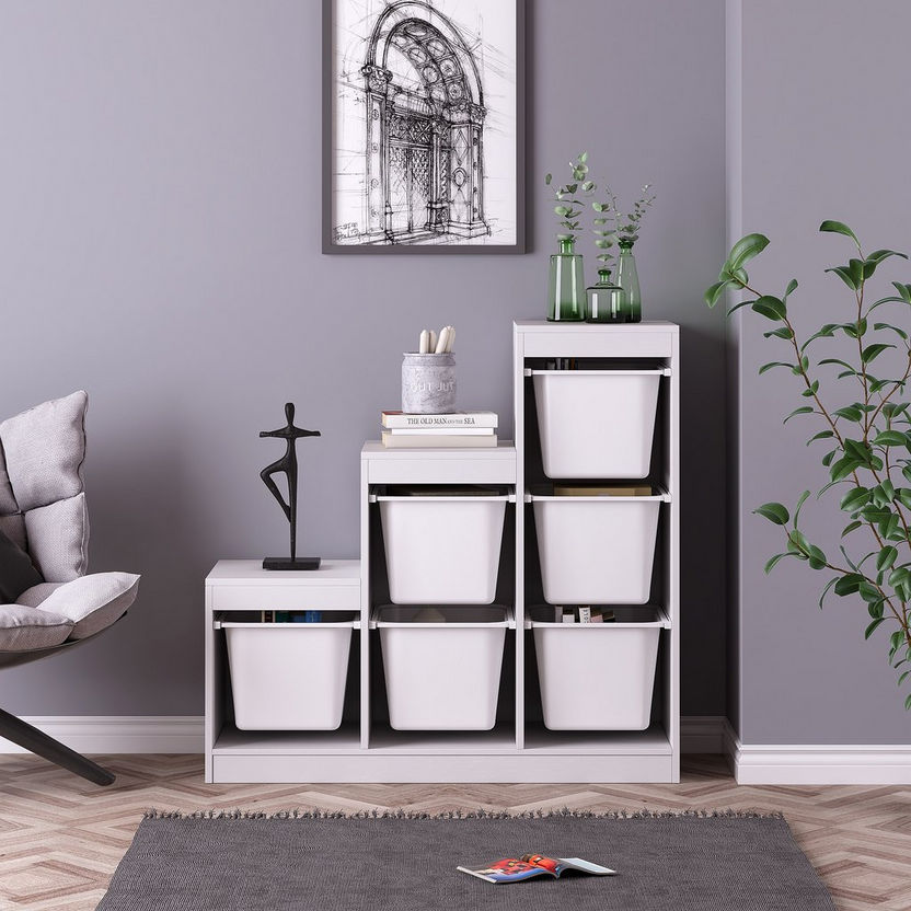 Vanilla Storage Unit with 6 Drawers-Boxes and Baskets-image-0