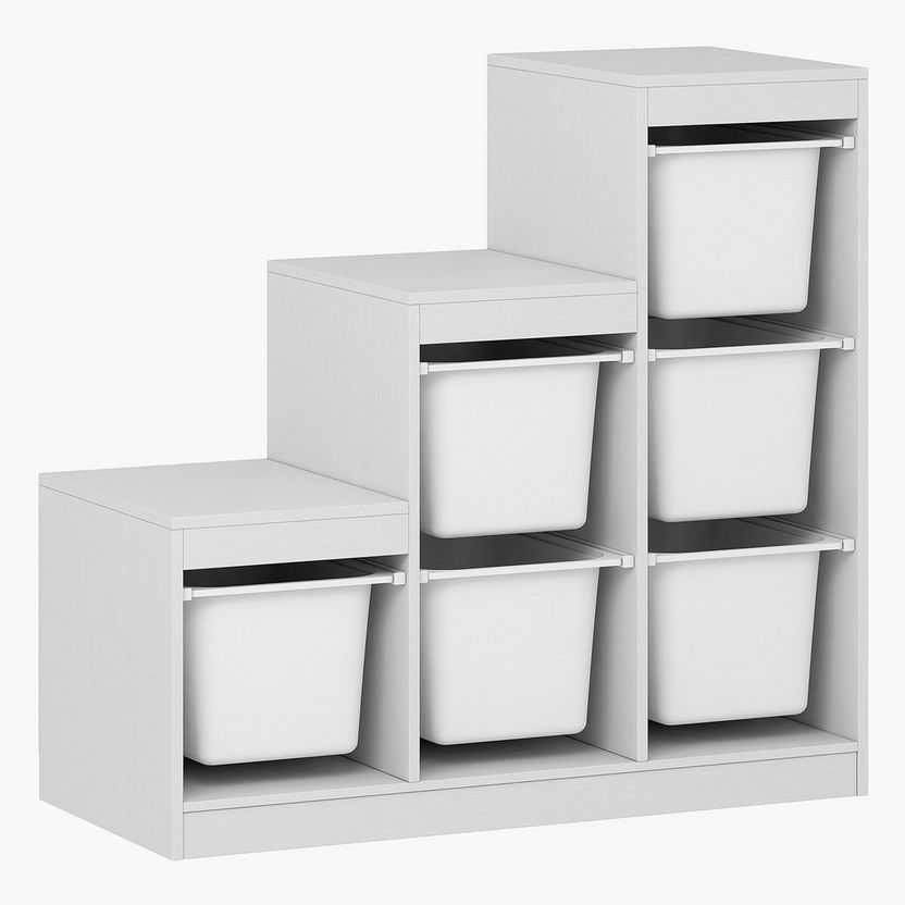 Vanilla Storage Unit with 6 Drawers-Boxes and Baskets-image-1