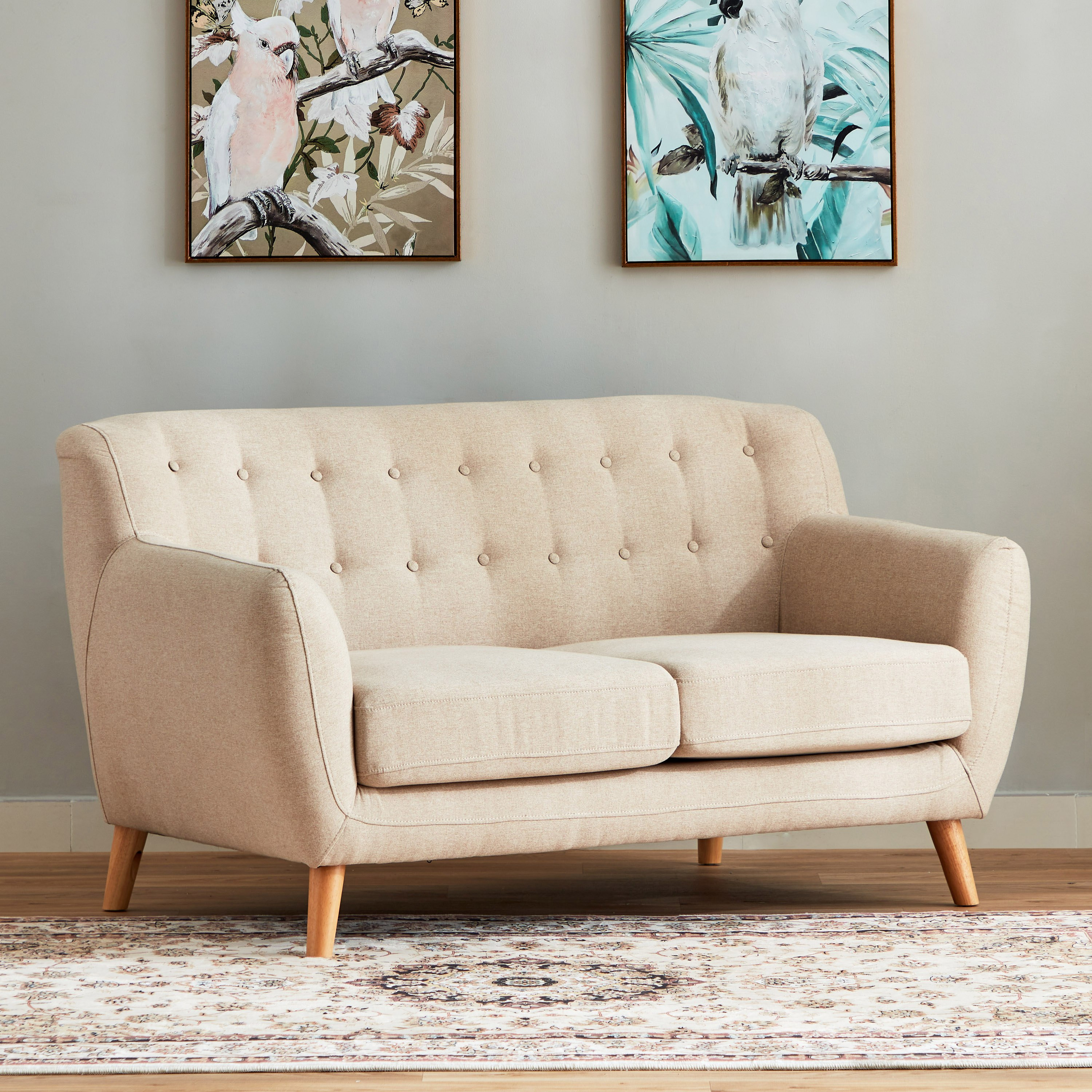 Cream two seater deals sofa