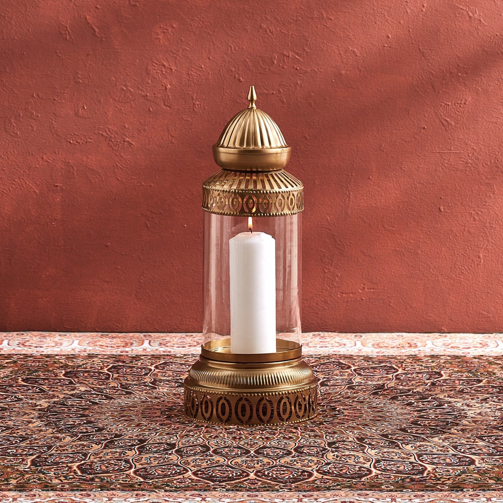 Madiha Metal Cutwork Traditional Cylindrical Lantern - 20x20x51 cm-PROMO_HB_AE_B1G1_250925-image-1