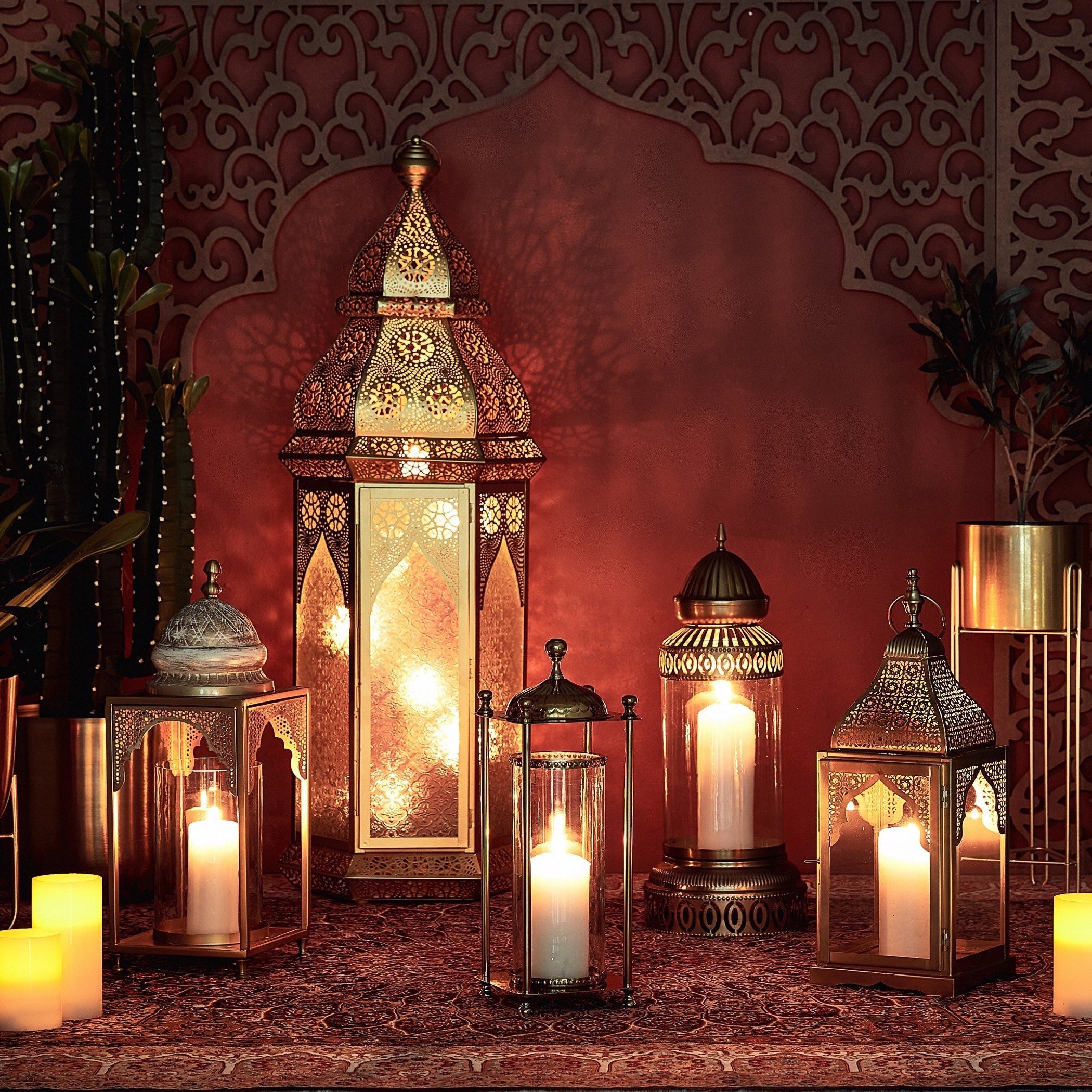 Madiha Metal Cutwork Traditional Cylindrical Lantern - 20x20x51 cm-PROMO_HB_AE_B1G1_250925-image-7