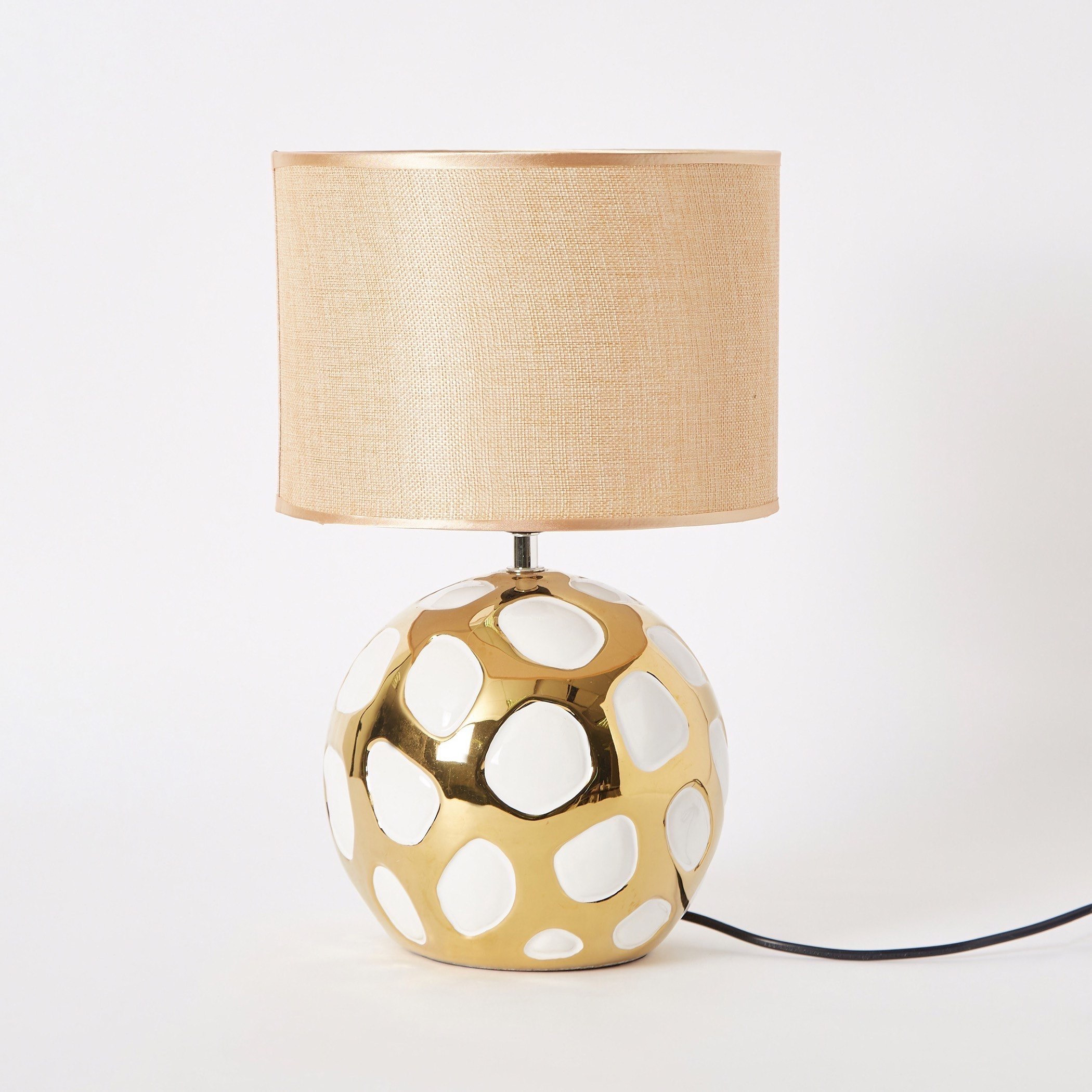 Allure Ceramic Table Lamp with Football Design Base - 25x25x42 cm-hbxlivingroom-lighting-tablelamps-image-6
