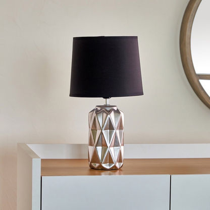 Allure Ceramic Table Lamp with Textured Base - 23x23x39 cms