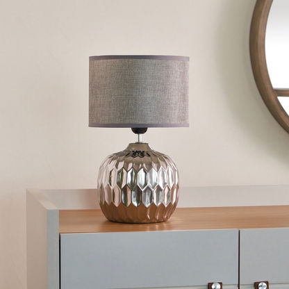 Allure Ceramic Table Lamp with Textured Base - 25x25x40 cms