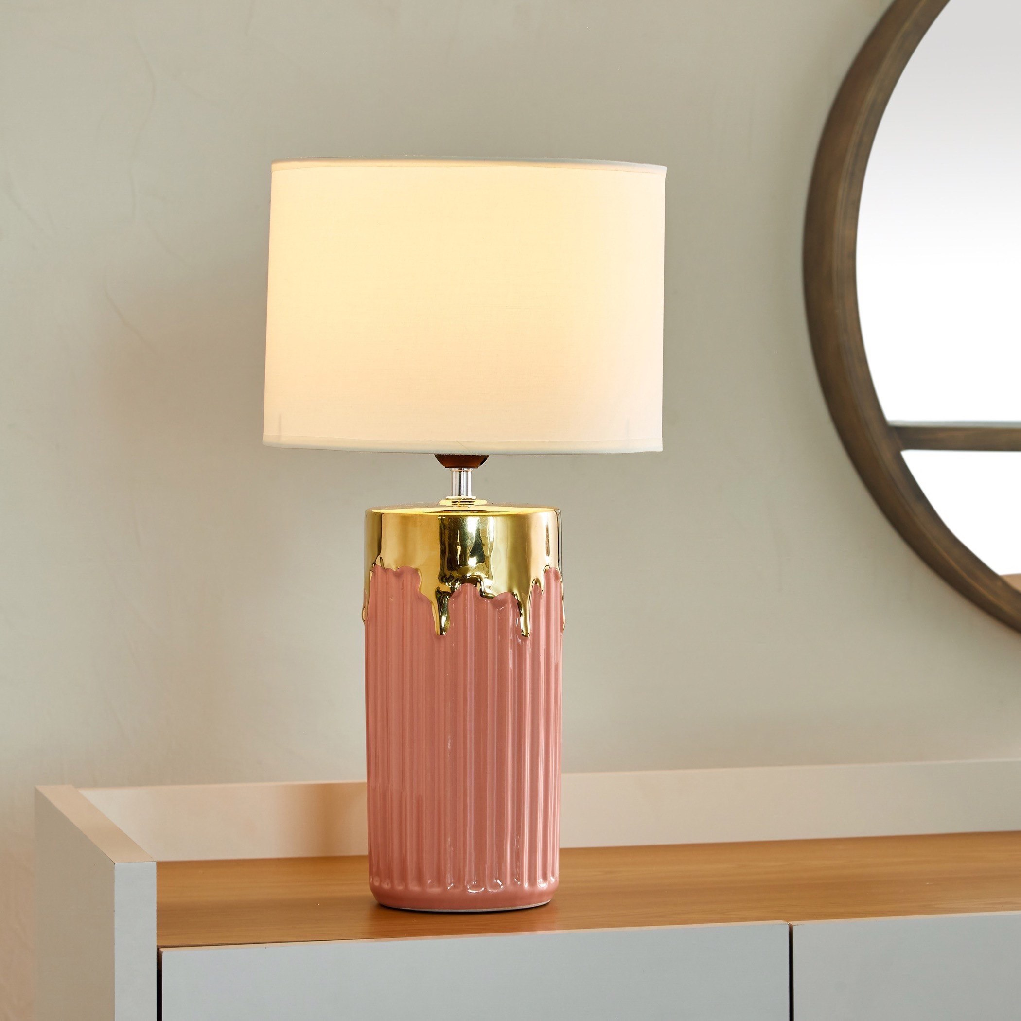 مصباح طاولة سيراميك بقاعدة من ألور - 25x25x49 سم-hbxlivingroom-lighting-tablelamps-image-2