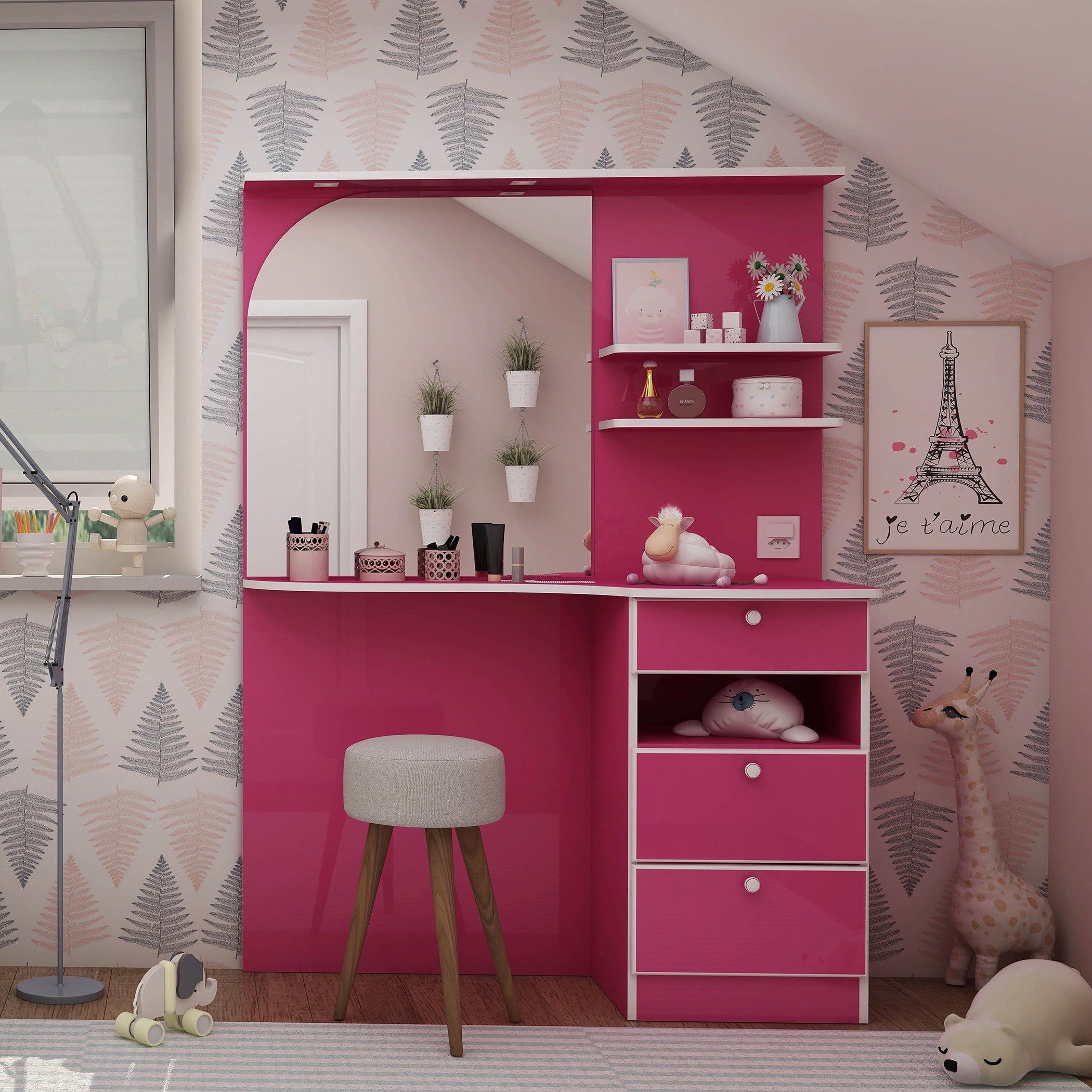 طاولة تزيين مع مرآة - برنسيس كاسينا من موڤو-hbxfurniture-kidsroom-kidsdressersandmirrors-image-1