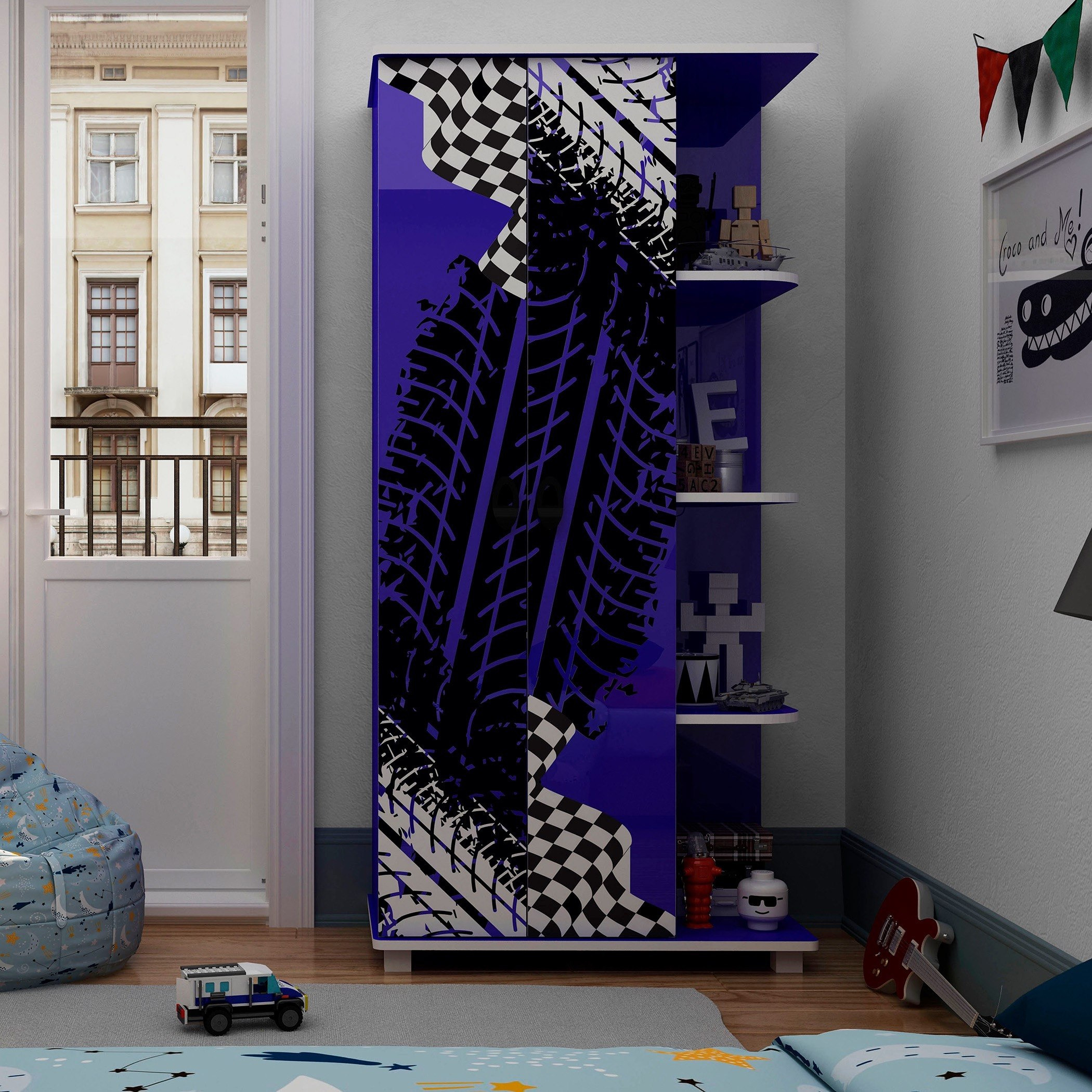خزانة ملابس ببابين ورف - رالي من موڤو-hbxfurniture-wardrobes-image-1