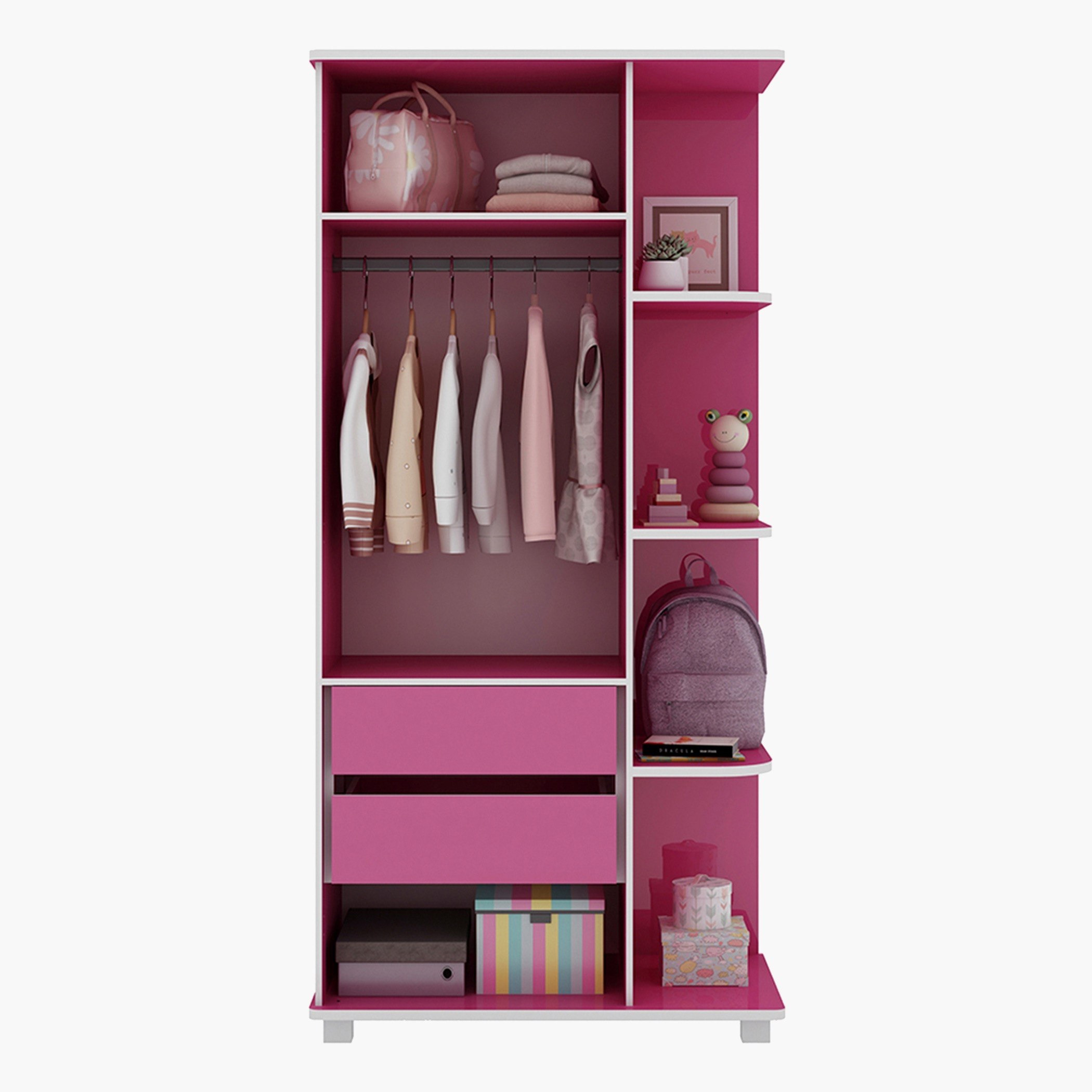 Movo Princess Cassina 2-Door Wardrobe with Shelf-hbxfurniture-wardrobes-image-4