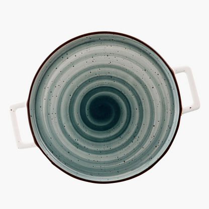 Spectrum Porcelain Round Platter with Handle - 33x25 cms