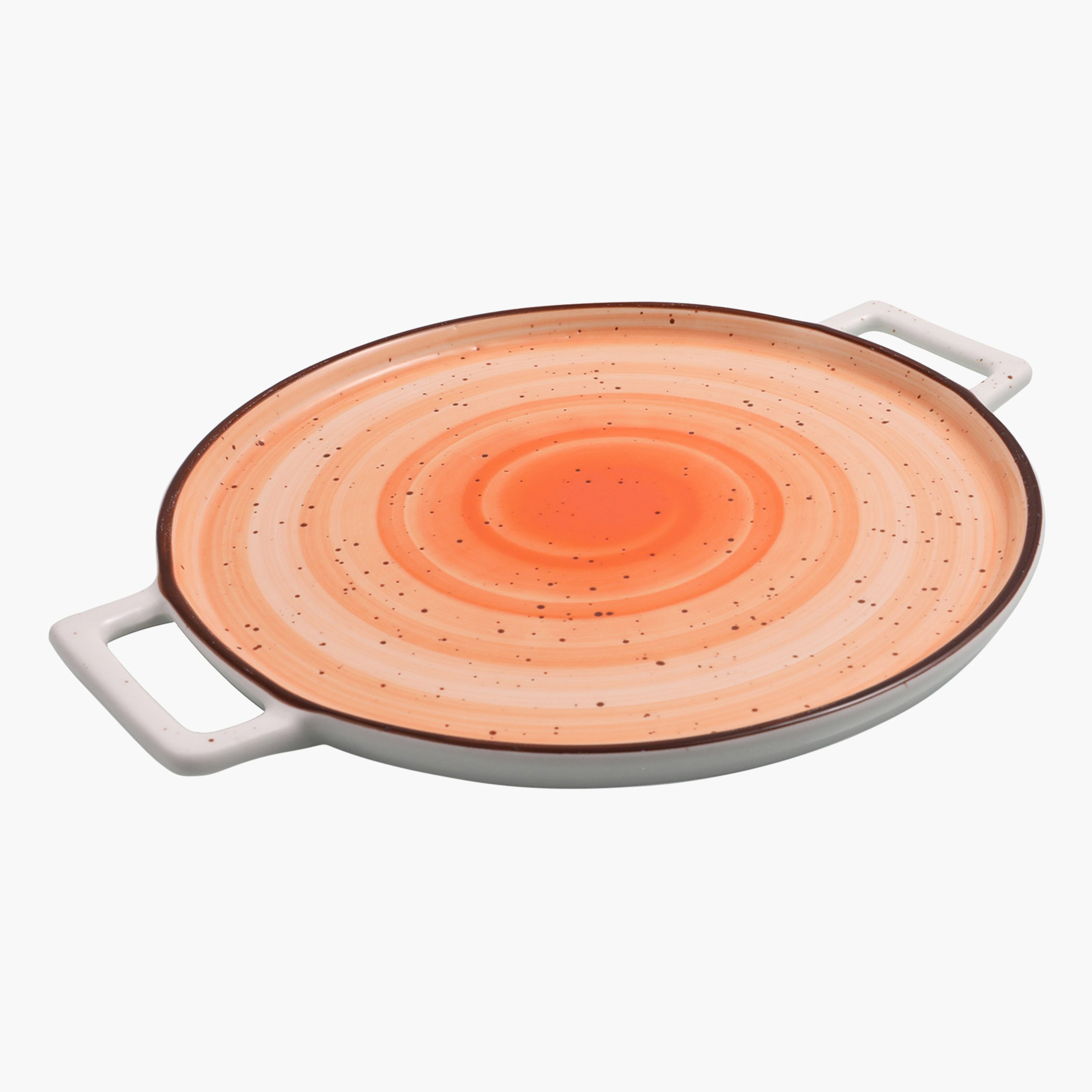 صحن بورسلين دائري بمقبض من سبيكتروم - 33x25 سم-hbxdecorandfurnishings-tabletop-serveware-image-2