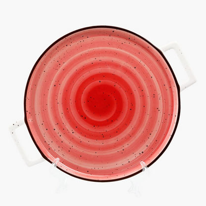 Spectrum Porcelain Round Platter with Handle - 33x25 cm