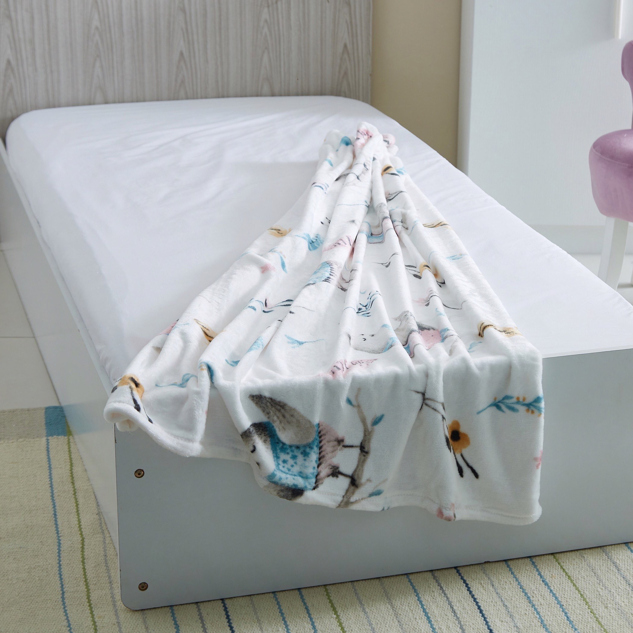 Squiggle Birds Printed Single Blanket - 150x105 cm-hbxhomeware-hbxkidsandyouth-image-3