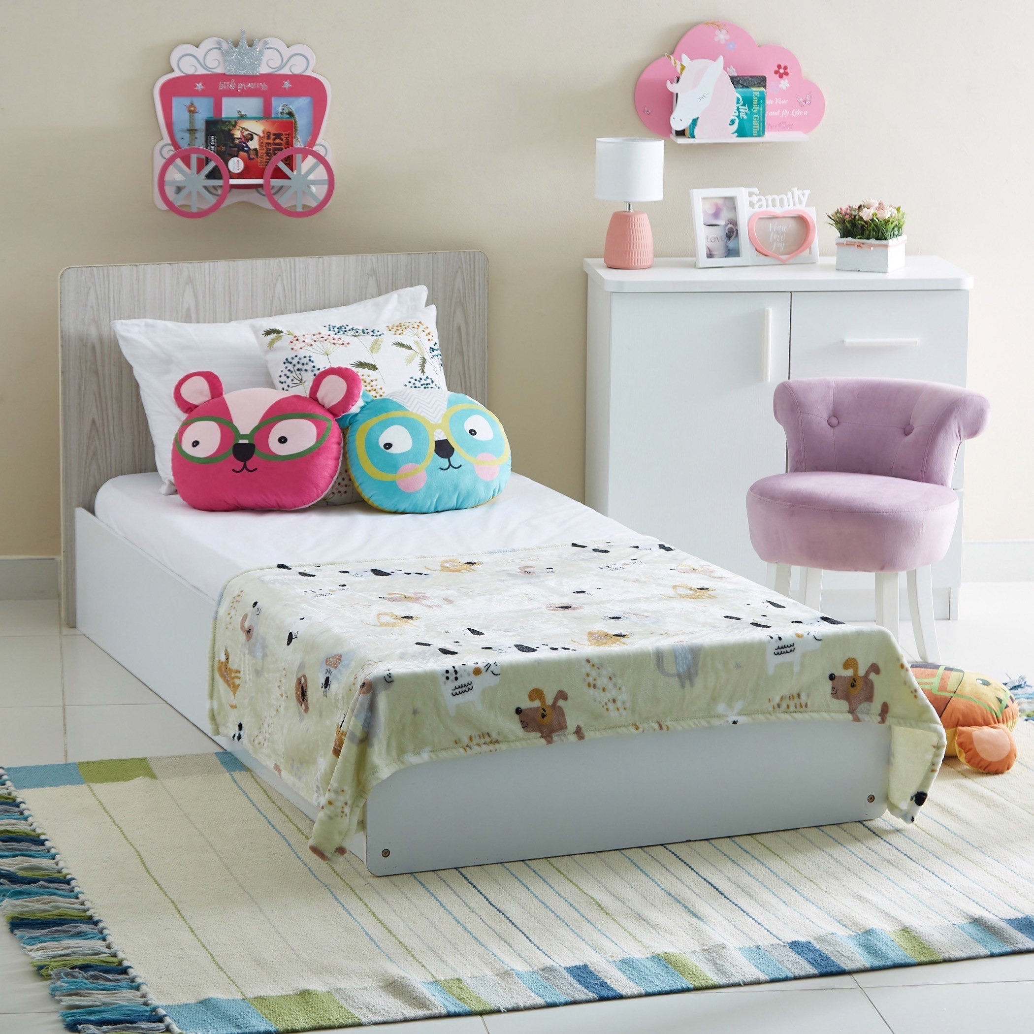 بطانية فردية بطبعات هابي بوبيز من سكويجل - 150×105 سم-hbxhomeware-hbxkidsandyouth-image-1