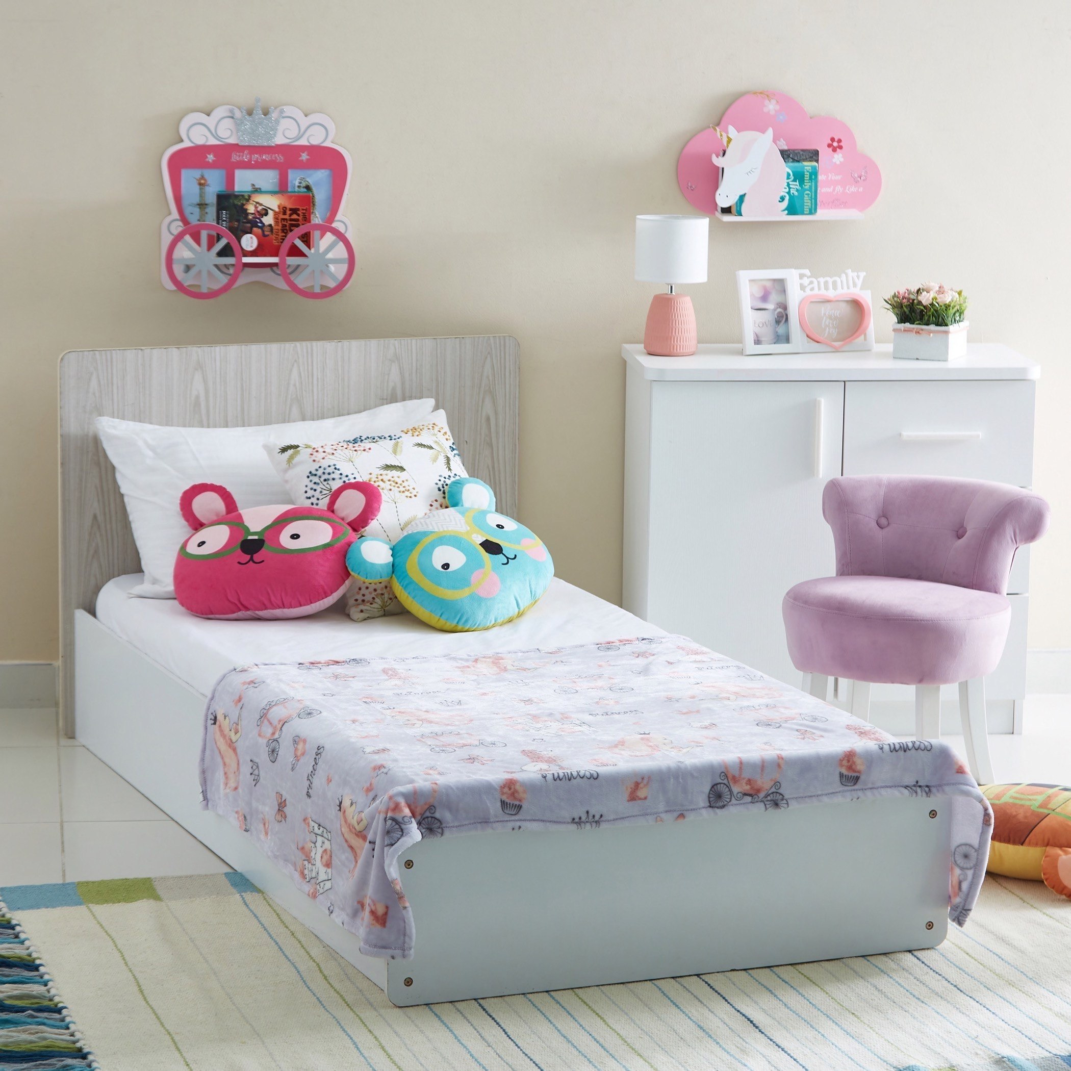 بطانية فردية بطبعات أميرات من سكويجل - 150x105 سم-hbxhomeware-hbxkidsandyouth-image-1