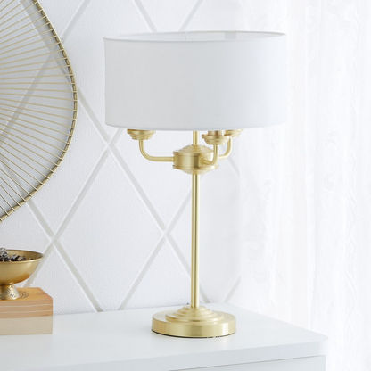 Novelty Table Lamp with Gold Metal Base and Shade - 32x32x53 cms