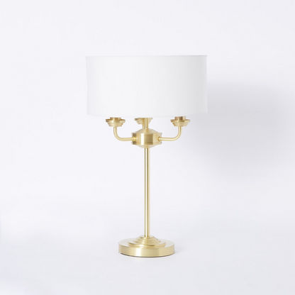 مصباح طاولة بغطاء وقاعدة ذهبية معدنية من نوفيليتي - 32x32x53 سم