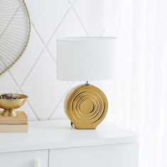 Novelty Table Lamp with Round Shaped Ceramic Base - 25x15x36 cms