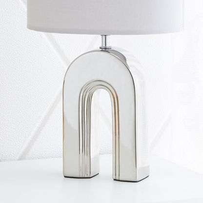 Novelty Table Lamp with N-Shaped Ceramic Base - 25x15x39 cms