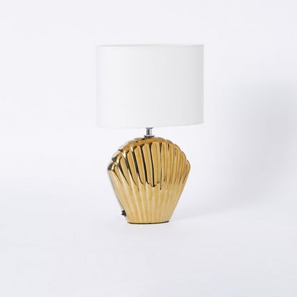 مصباح طاولة بقاعدة سيراميك بتصميم تاج من نوفيلتي- 25x15x36 سم