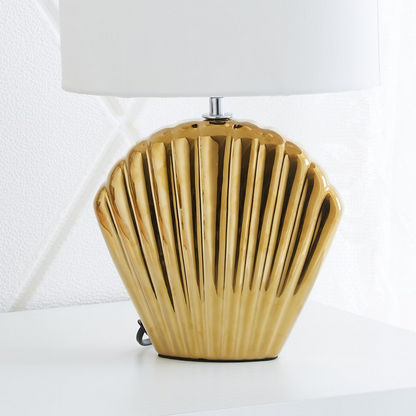 Novelty Table Lamp with Crown Design Ceramic Base - 25x15x36 cms