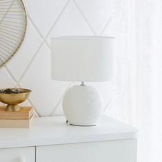 Novelty Table Lamp with Textured Ceramic Base - 24x13x34 cms