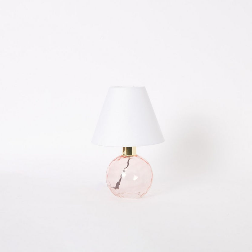 Novelty Table Lamp with Round Textured Glass Base - 23x23x34 cm-Table Lamps-image-4
