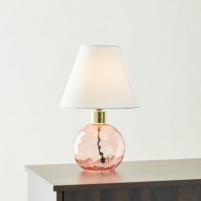 Novelty Table Lamp with Textured Glass - 23x23x34 cms