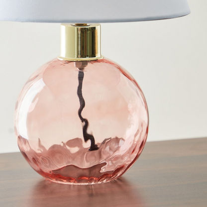 Novelty Table Lamp with Textured Glass - 23x23x34 cms