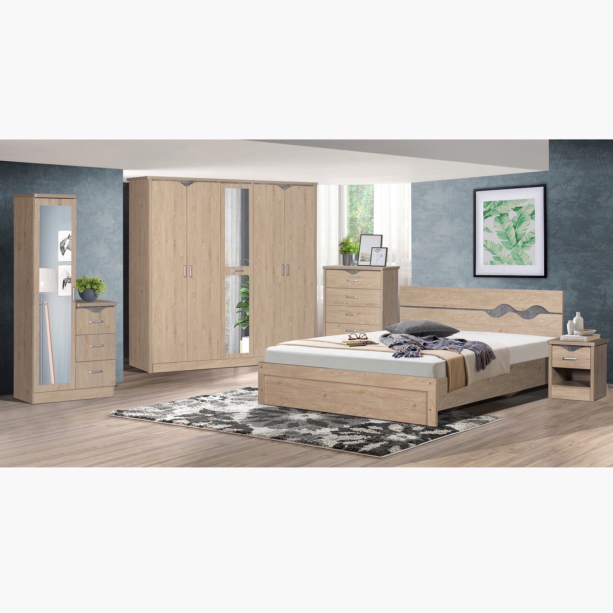 خزانة ملابس 5 أبواب مع مرآة - فيجي من موڤو-hbxfurniture-wardrobes-image-6