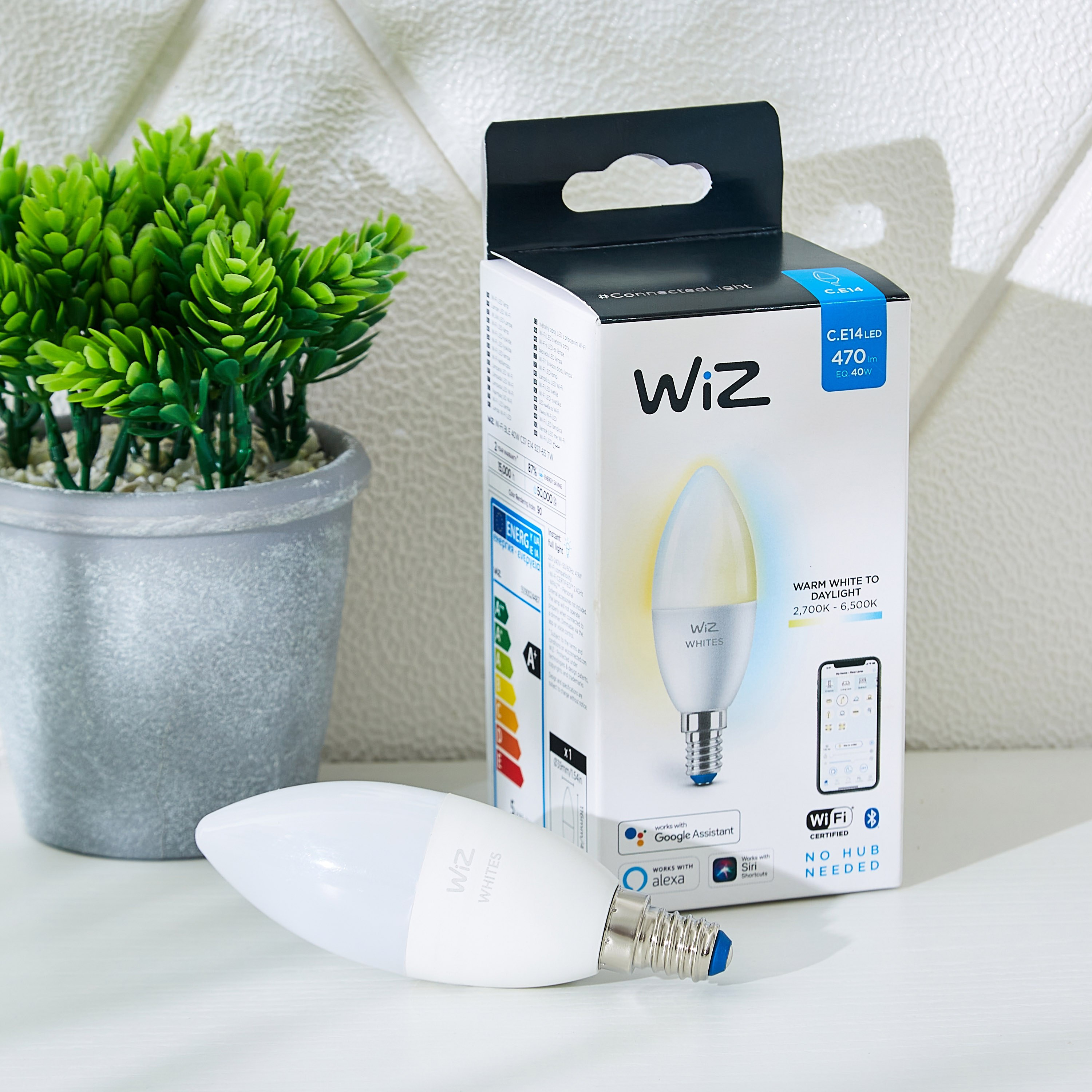 لمبة إل إي دي قابلة للضّبط واي-فاي - 40 وات C37 E14 927-65 أبيض - ويز-hbxdiningroom-lighting-bulbs-image-1