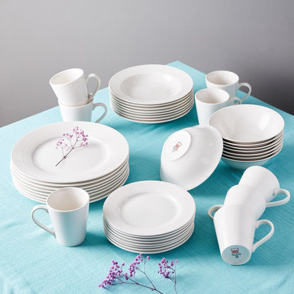 Ethan Embossed 40-Piece Porcelain Dinner Set