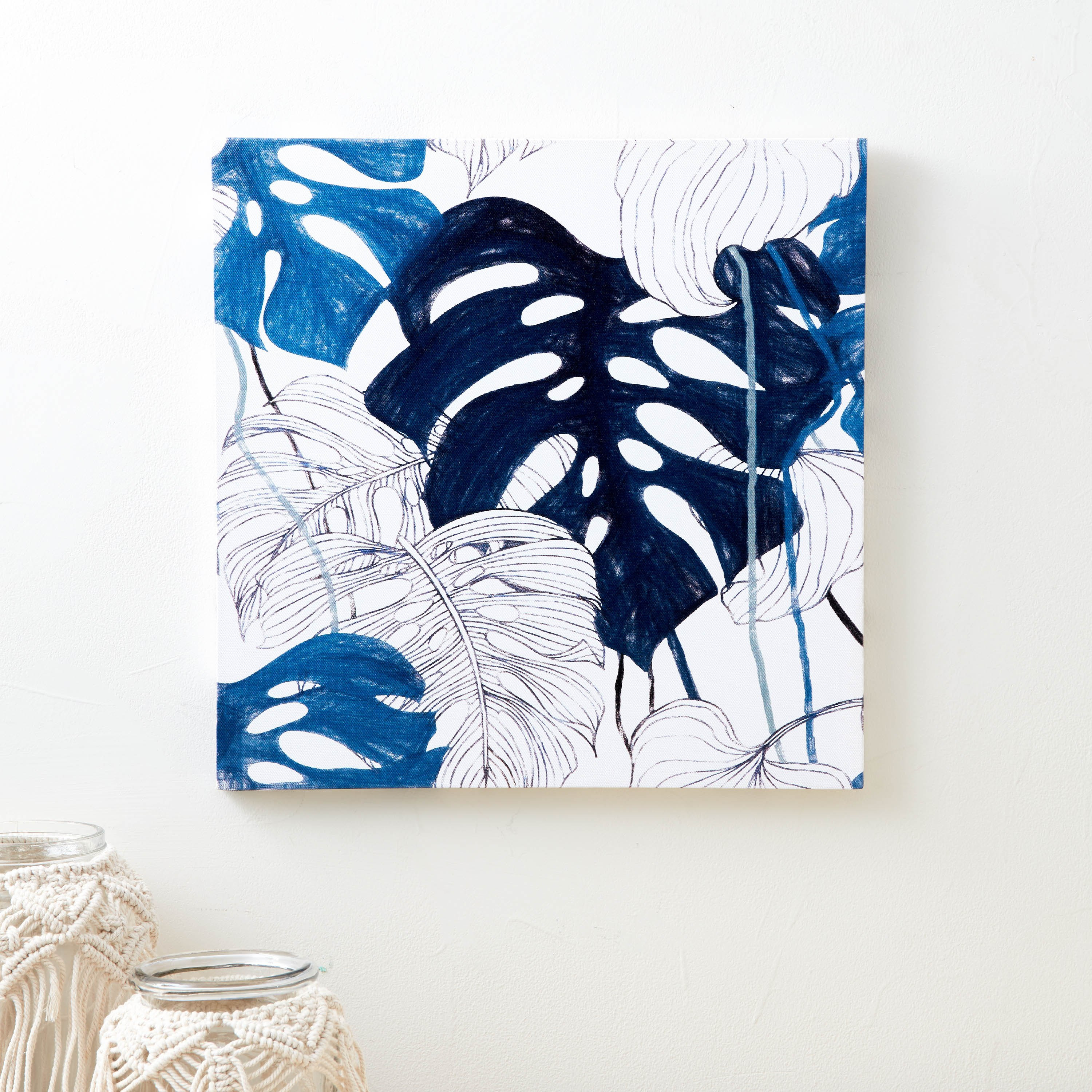 لوحة كانفاس غير مؤطرة بتصميم أوراق من إلمر- 40x2x40 سم-hbxhomeware-hbxdecorandfurnishings-image-1