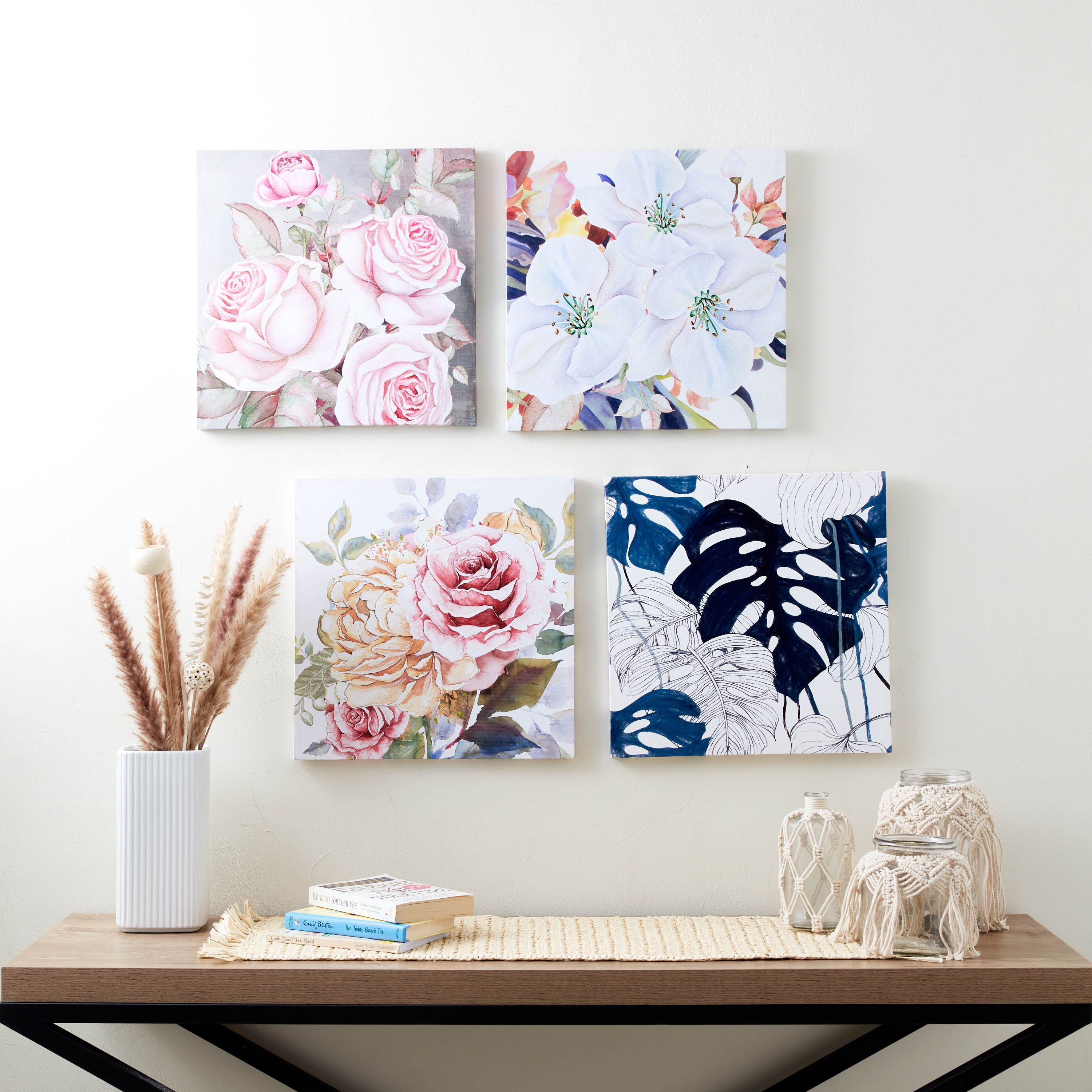 لوحة كانفاس غير مؤطرة بتصميم أوراق من إلمر- 40x2x40 سم-hbxhomeware-hbxdecorandfurnishings-image-4