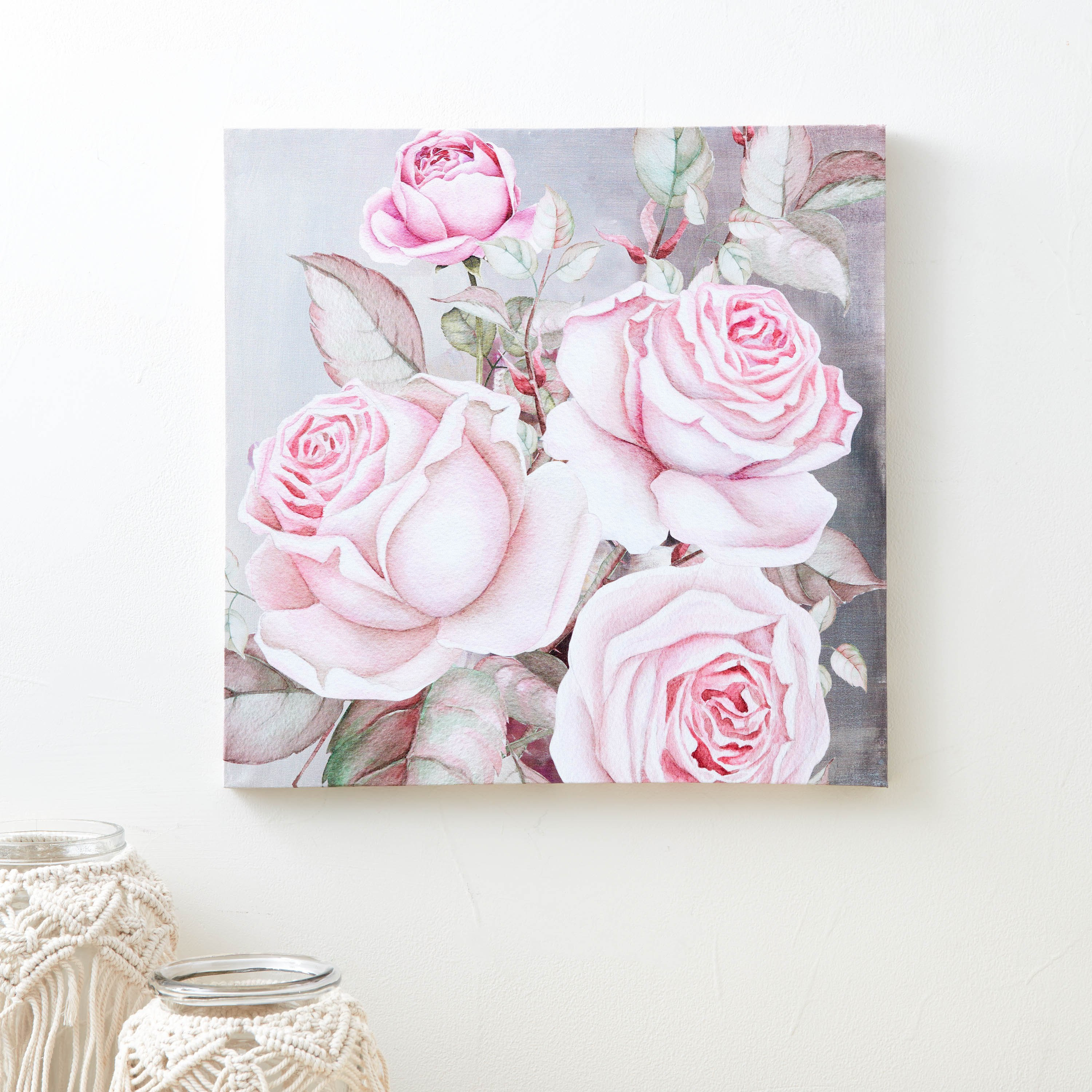 Elmer Canvas Printed Four Rose Flowers Framed Picture - 40x2x40 cm-hbxhomeware-hbxdecorandfurnishings-image-1