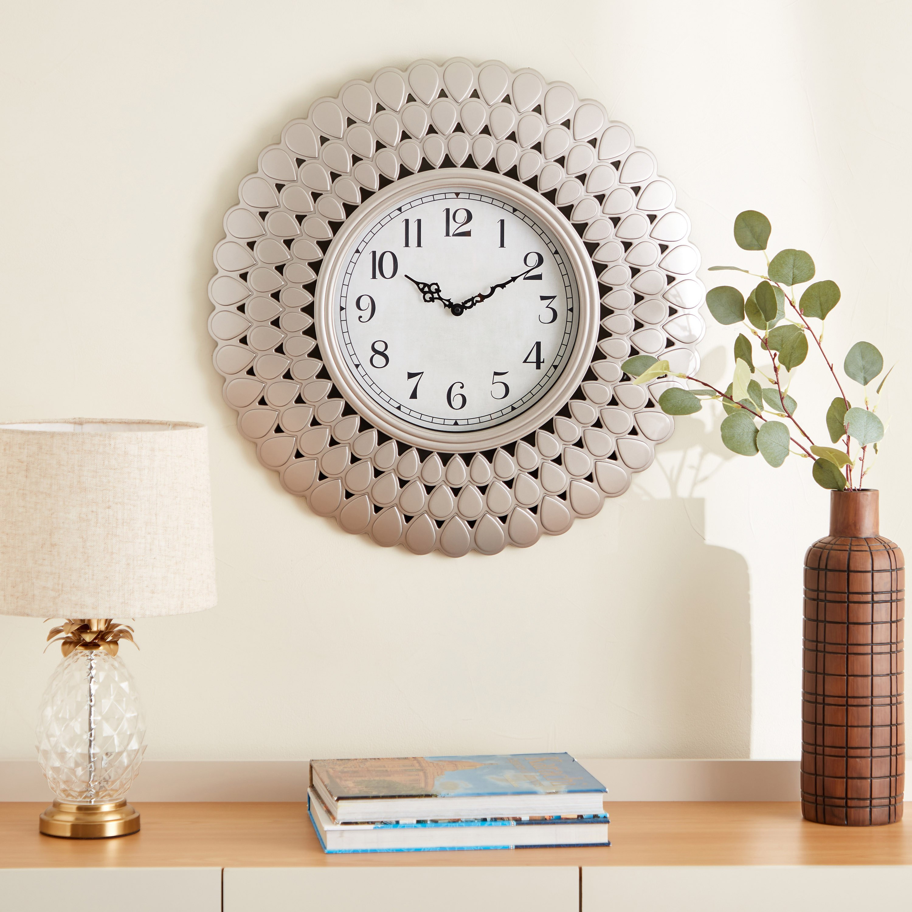 ساعة حائط بإطار على شكل قطرة من دلفين - 61 × 5 سم-hbxdiningroom-decorandaccessories-clocks-image-4