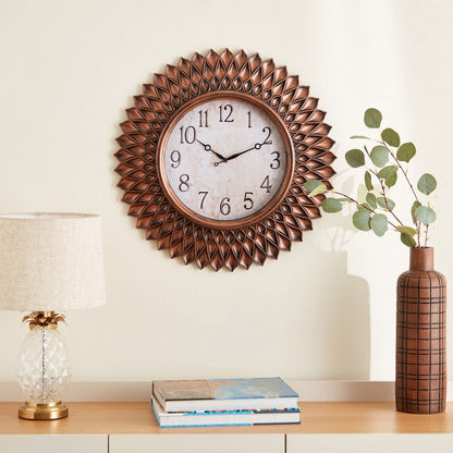 Delphine Wall Clock with Pointed Petal Shaped Border - 55x5 cms