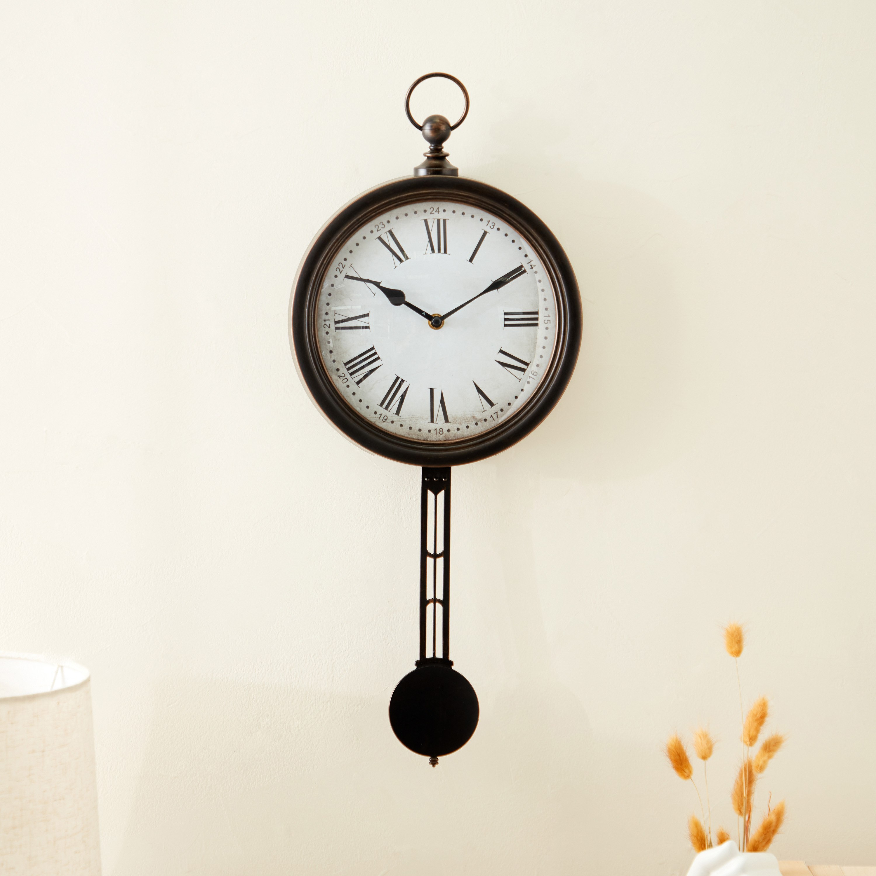 ساعة حائط برقاص من دلفين - 25.4x5.8x55.5 سم-hbxdiningroom-decorandaccessories-clocks-image-1