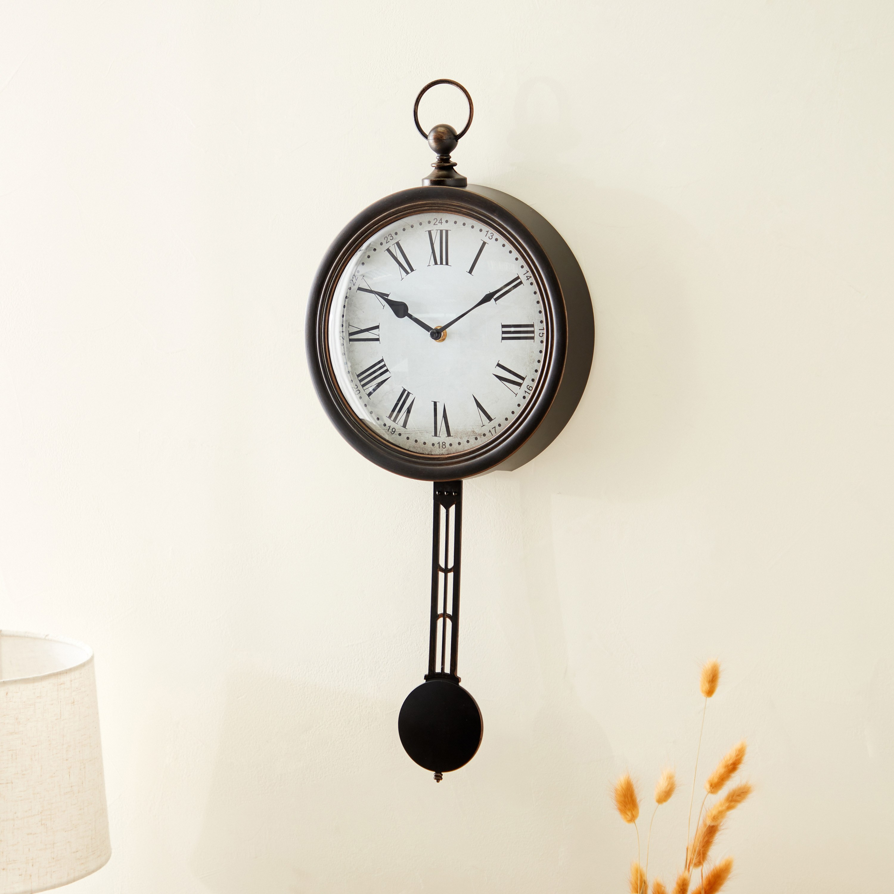 ساعة حائط برقاص من دلفين - 25.4x5.8x55.5 سم-hbxdiningroom-decorandaccessories-clocks-image-2