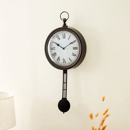 Delphine Wall Clock with Pendulum - 25.4x5.8x55.5 cm-Clocks-image-1