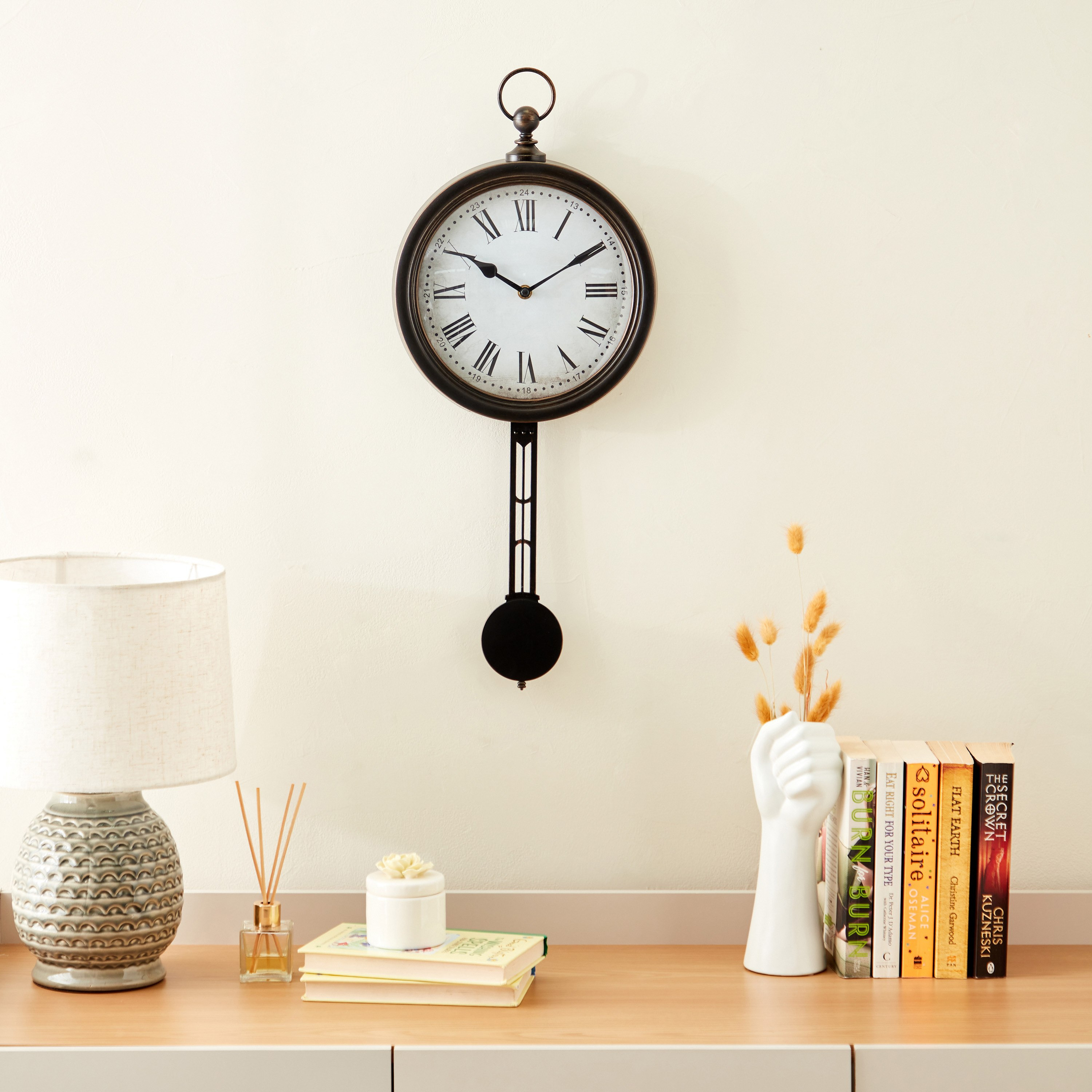 ساعة حائط برقاص من دلفين - 25.4x5.8x55.5 سم-hbxdiningroom-decorandaccessories-clocks-image-5