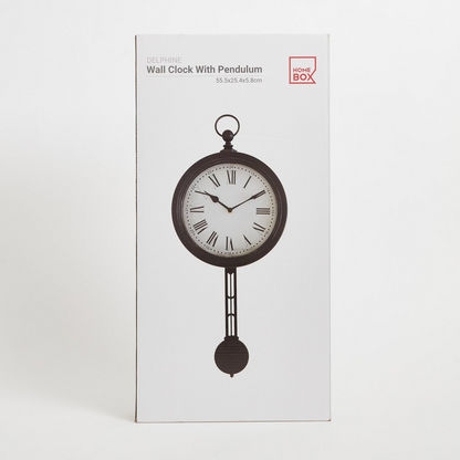 Delphine Wall Clock with Pendulum - 25.4x5.8x55.5 cm-Clocks-image-5