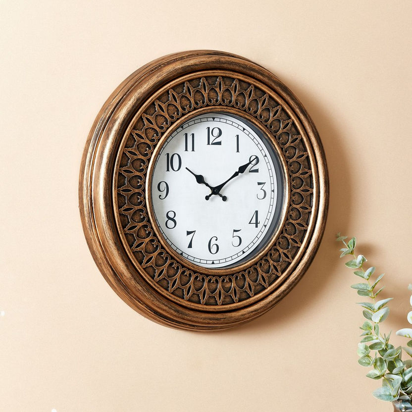 Delphine Wall Clock with Round Petal Border-Clocks-image-1