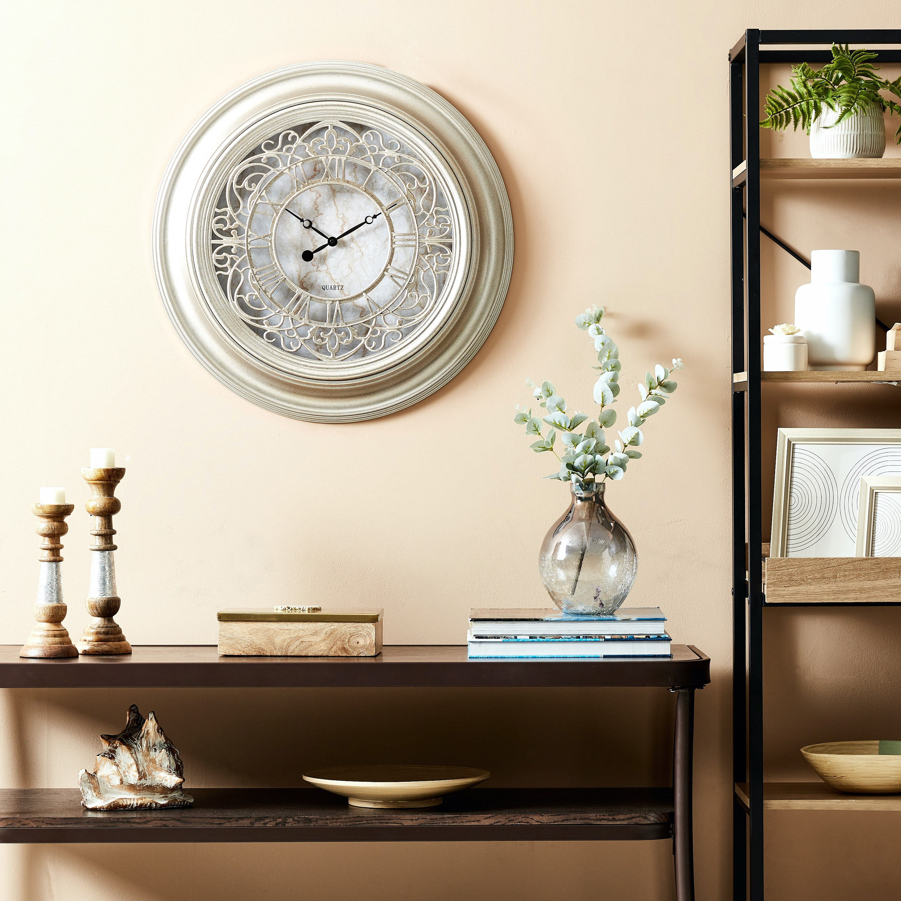 ساعة حائط بأرقام رومانية من دلفين-hbxdiningroom-decorandaccessories-clocks-image-4