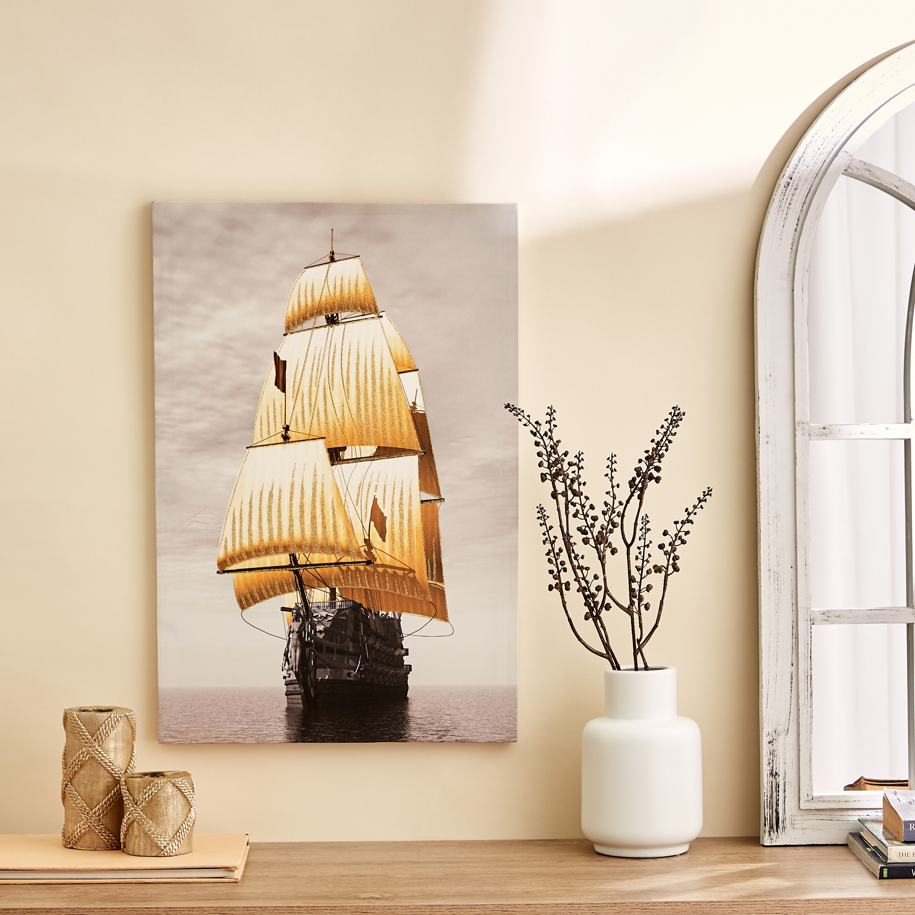 لوحة مؤطرة مطلية بطبعات سفينة من نيلا - 40x2x60 سم-PROMO_HB_AE_B1G1_250925-image-5