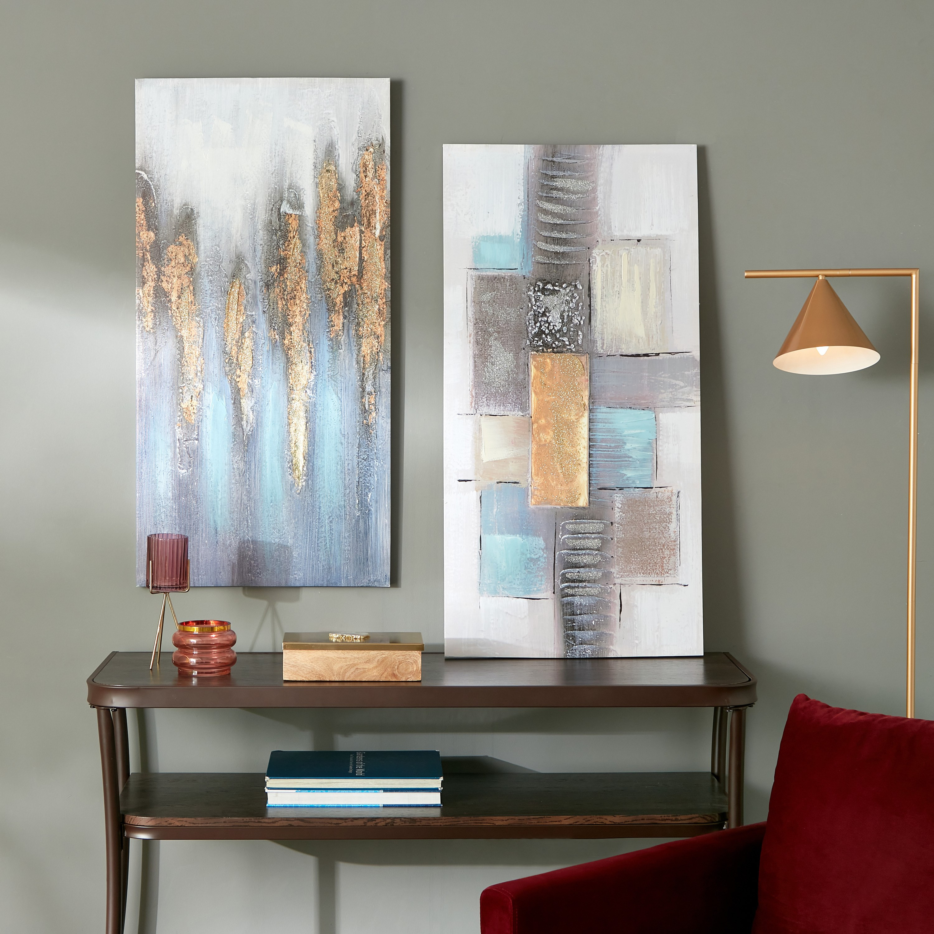 لوحة مؤطرة مطلية بطبعات تجريدية من نيلا - 50x3x100 سم-hbxhomeware-hbxdecorandfurnishings-image-5